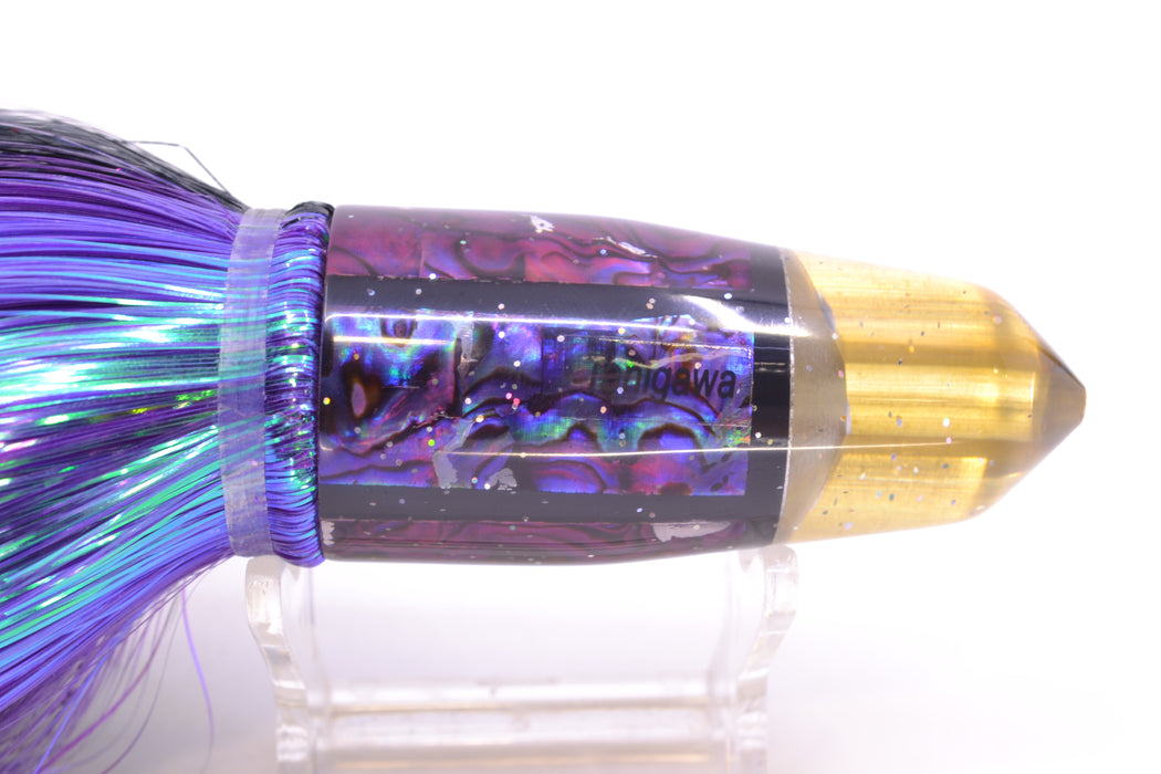 Tanigawa Lures Purple Paua 2-Hole Bullet 9"+ 8.5oz Strobez Black-Purple/Ice Blue