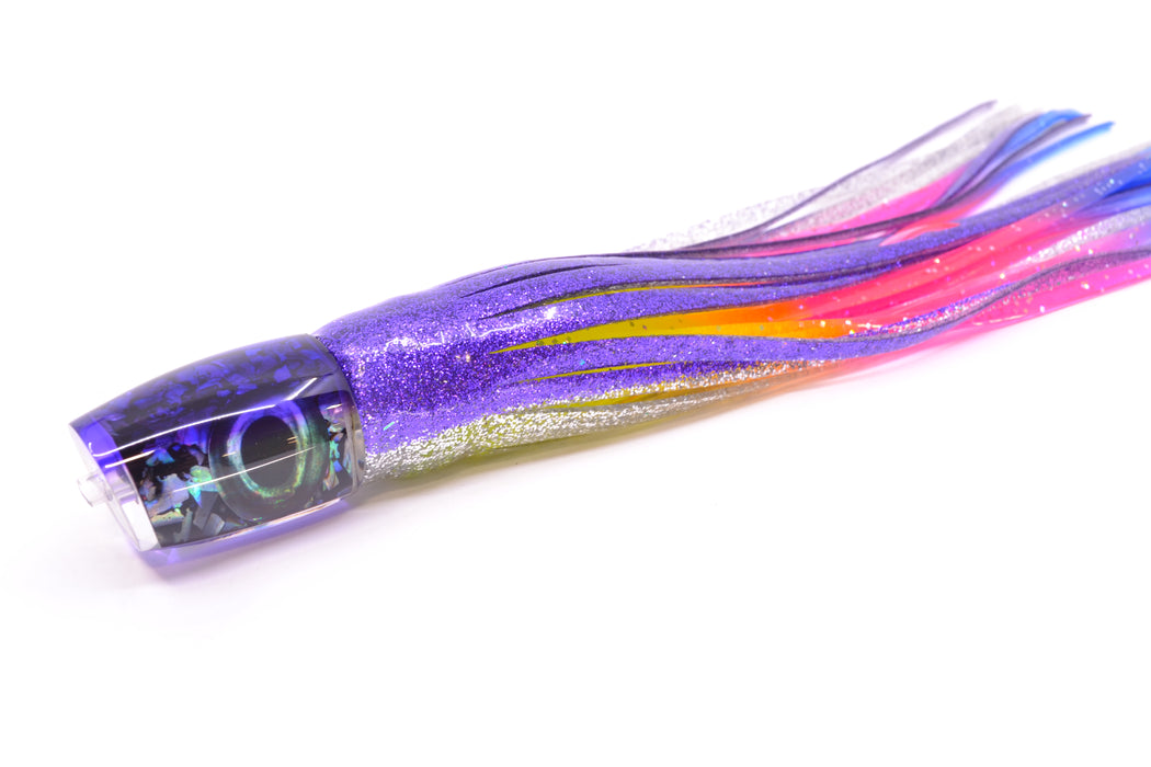 Moyes Lures S&P MOP Purple Back Taxi Eyes Small J-Boy 9" 3.5oz Skirted Purple-Silver