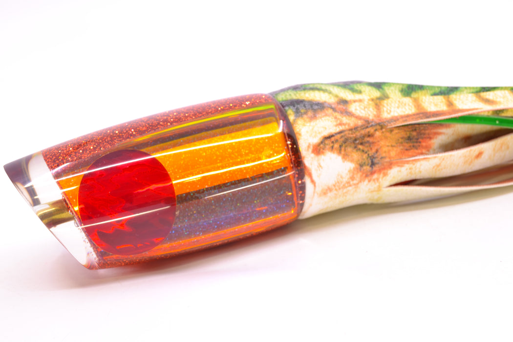 Koya Lures Orange Rainbow Red Eyes Medium Poi Dog 14" 10oz ALV Vinyl Mackerel