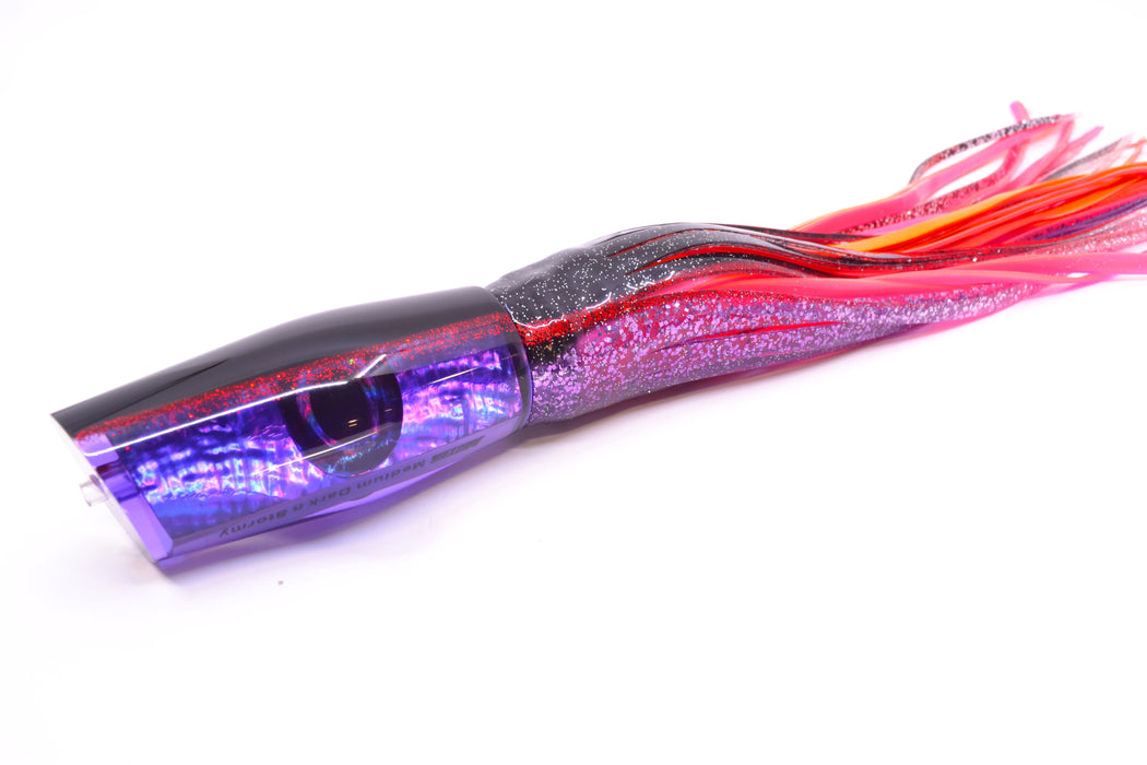 Moyes Lures Purple Awabi Black-Red Back Medium Dark-N-Stormy 12" 8.5oz Skirted