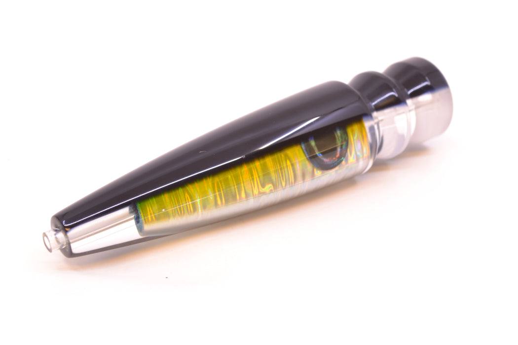 Moyes Lures Yellow-Silver Aurora Black Back Taxi Eyes Ono Rocket 9" 5oz