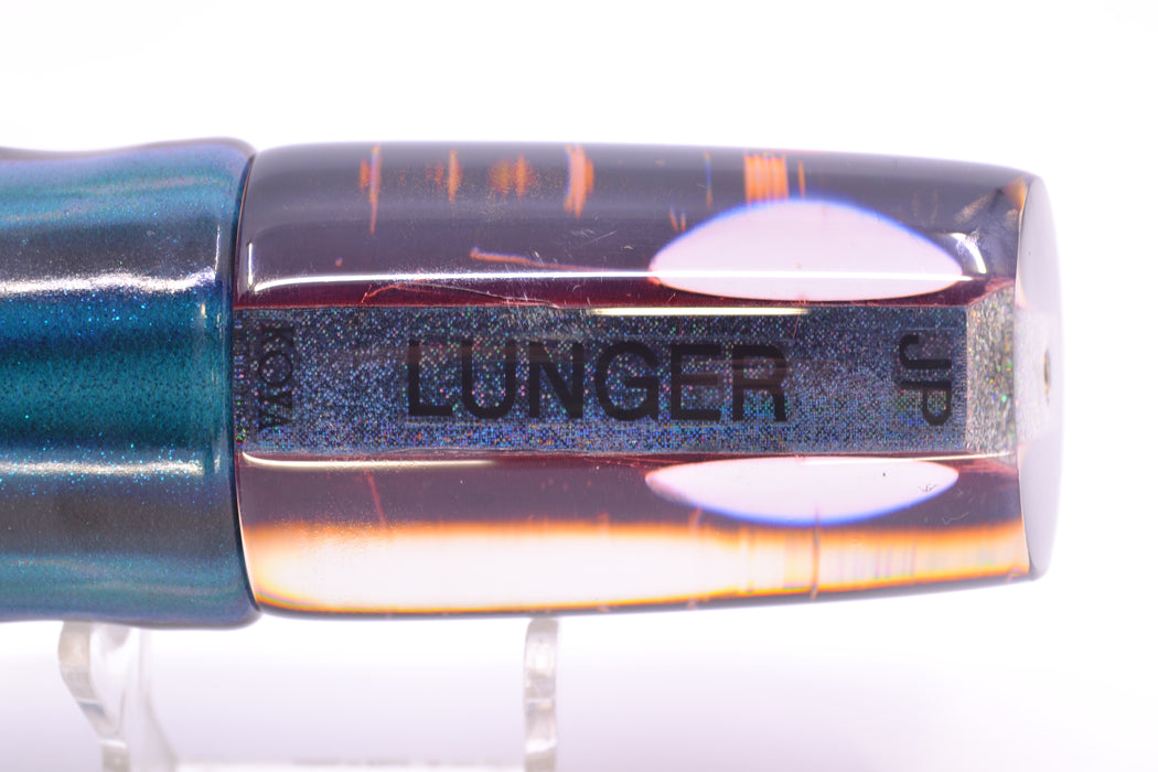 Koya Lures Dark Gray Rainbow JP Large Lunger 14" 10oz Fire Tailz Vinyl Skipjack GZE