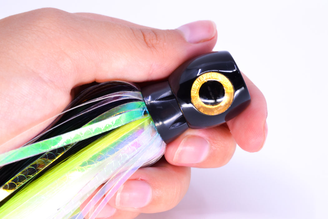 Iland Lures Black-Chart-Crystal Flash Hair Black Head Sea Star 6.75" 1.5oz SS705FS-BK/CH/CY