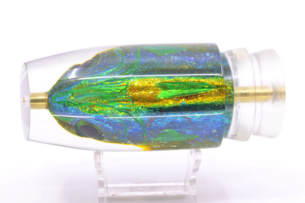 Joe Yee by KEGZ-Niiyama Collab Green-Gold Mahi Fish Head #3 Super Plunger 14" 7.2oz