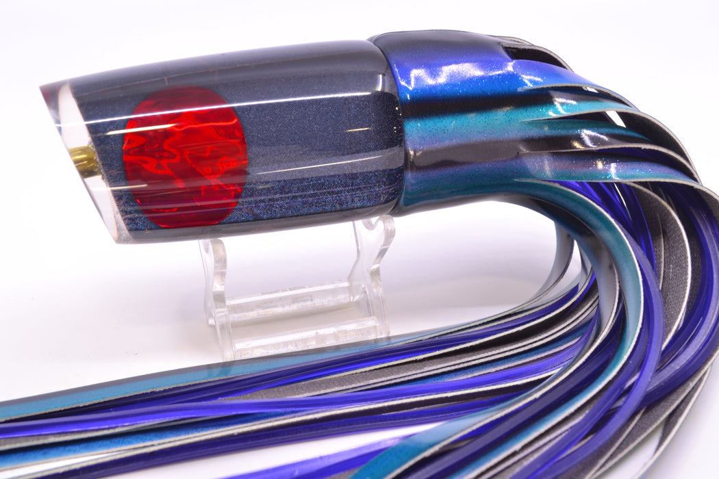 Koya Lures Dark Gray Rainbow JP Large Lunger 14" 10oz Fire Tailz Vinyl Skipjack GZE