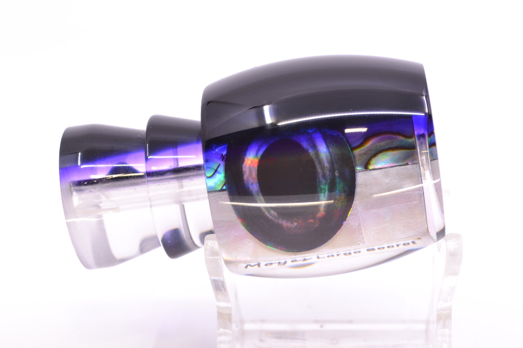 Moyes Lures Skipjack Paua-MOP Black-Purple Back Taxi Eyes Large Secret 12" 3oz GZE