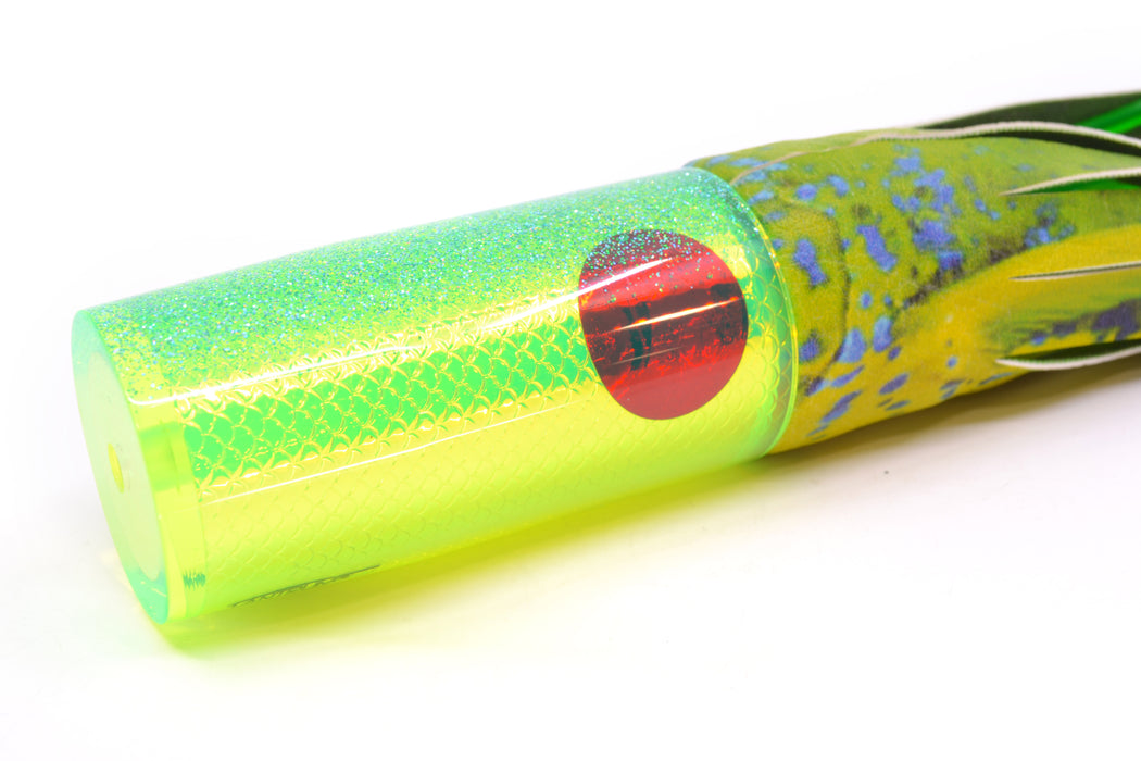 TANTRUM Lures Green Rainbow Scale Blue Glitter Back Large AMN 12" 7.5oz ALV Vinyl Mahi GZE