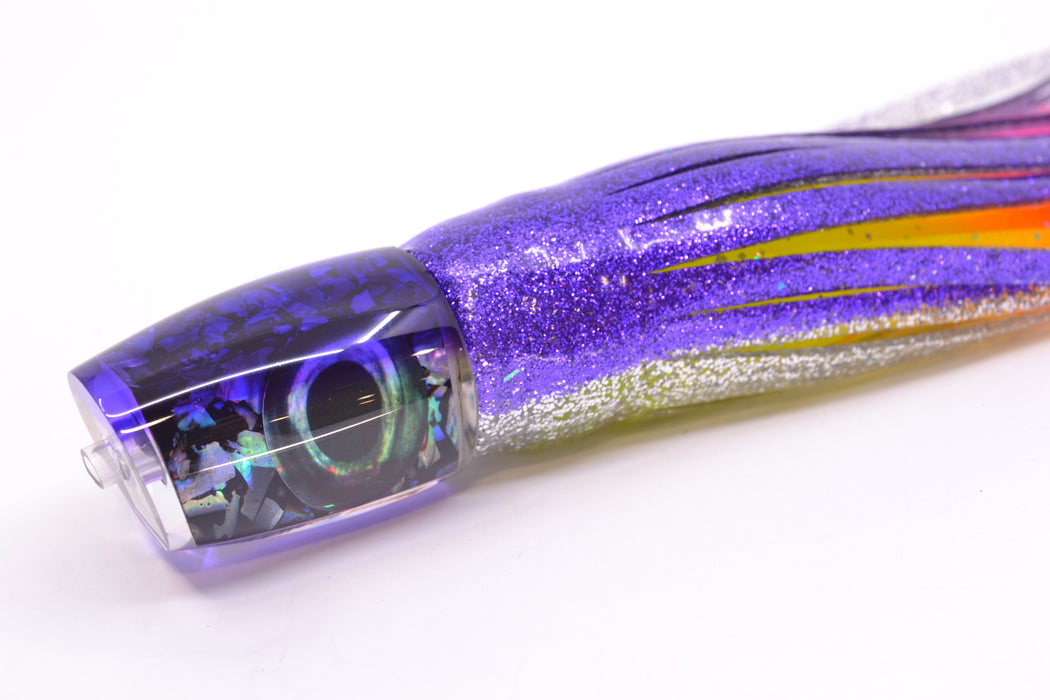 Moyes Lures S&P MOP Purple Back Taxi Eyes Small J-Boy 9" 3.5oz Skirted Purple-Silver
