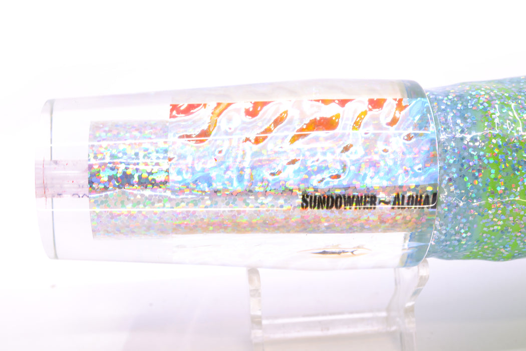 Aloha Lures Silver Rainbow Ice Dichro Sundowner 14" 11.5oz Skirted Ice Blue/Rainbow