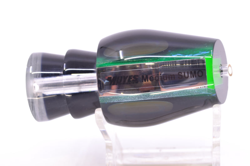 Moyes Lures Green-Orange Dichro Black Back Taxi Eyes Medium Sumo 12" 3.7oz