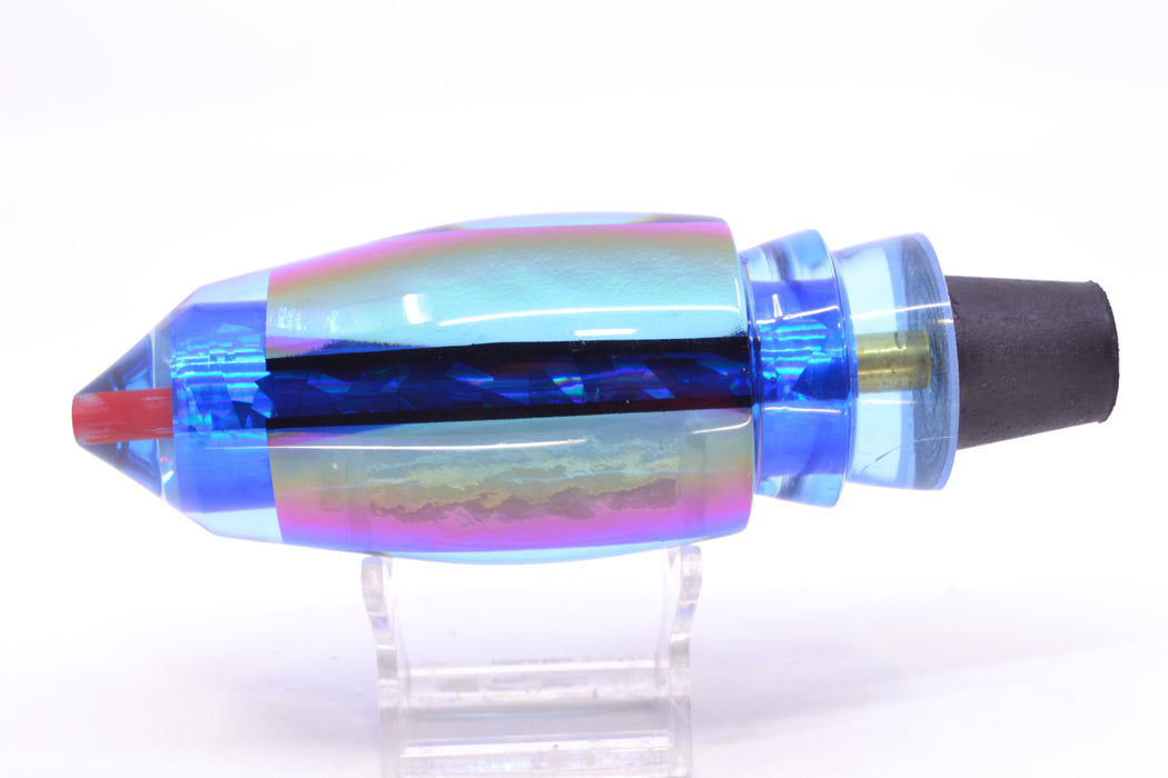 Aloha Lures Blue-Purple Dichro Blue Rainbow Large Deep Six 12" 9.2oz