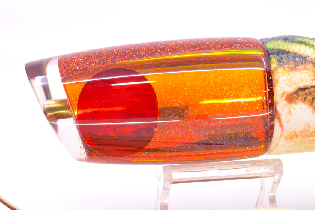 Koya Lures Orange Rainbow Red Eyes Medium Poi Dog 14" 10oz ALV Vinyl Mackerel