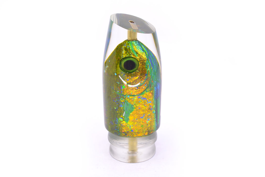 Joe Yee by KEGZ-Niiyama Collab Green-Gold Mahi Fish Head #3 Super Plunger 14" 7.2oz