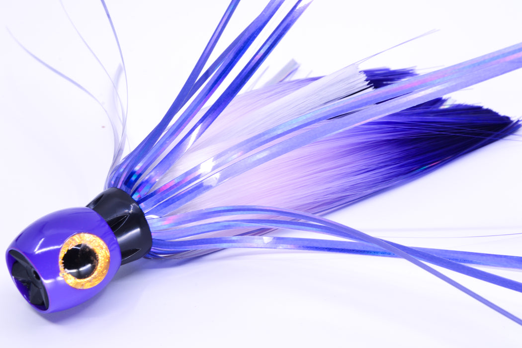 Iland Lures White-Black-Purple Flash Hair Purple Head Sea Star 6.75" 1.5oz SS706PLF-PLC