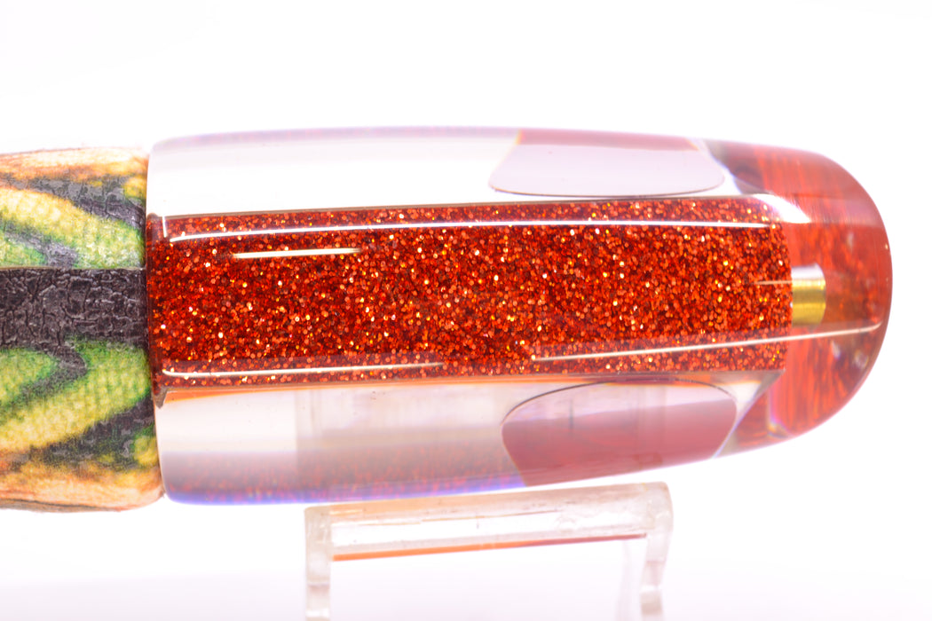 Koya Lures Orange Rainbow Red Eyes Medium Poi Dog 14" 10oz ALV Vinyl Mackerel