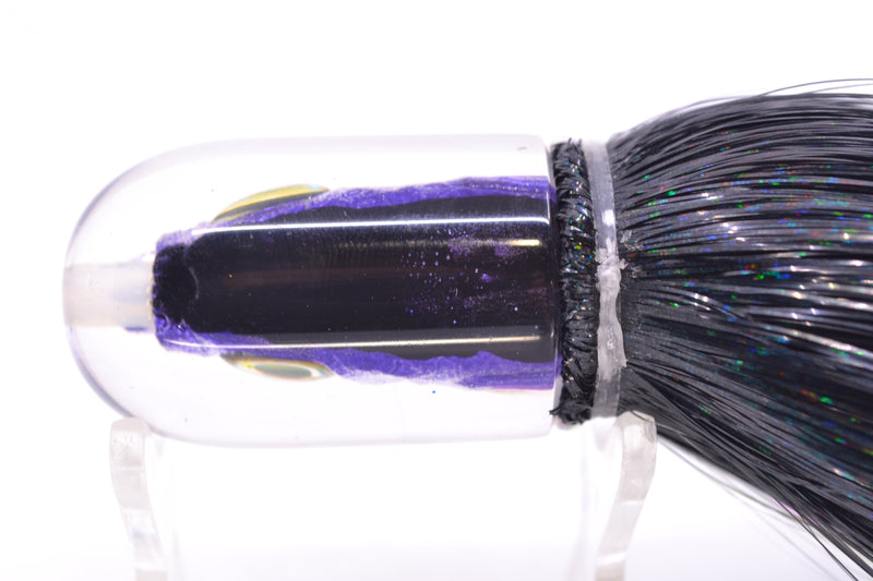 Aloha Lures Black-Purple Back Purple Fins Magic Malolo 9" 4oz Strobez Black-White