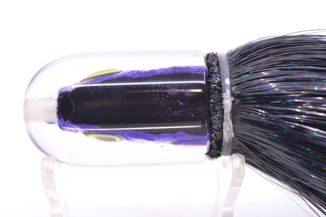 Aloha Lures Black-Purple Back Purple Fins Magic Malolo 9" 4oz Strobez Black-White