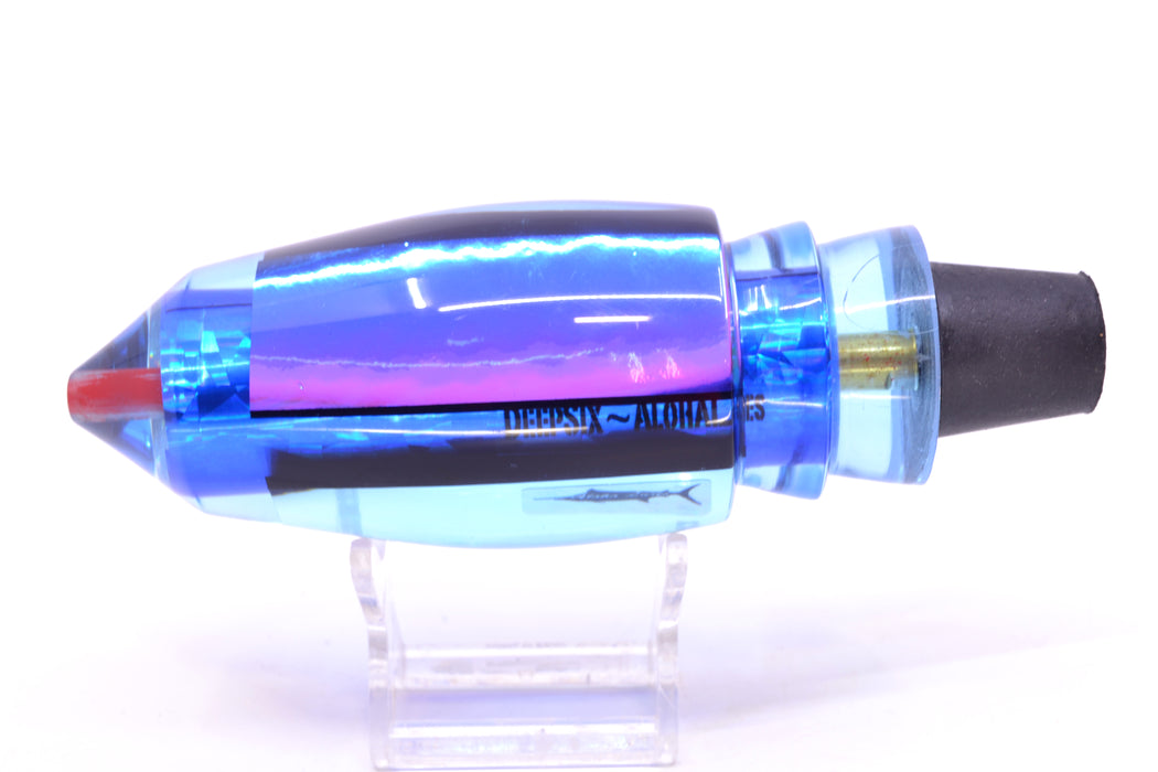Aloha Lures Blue-Purple Dichro Blue Rainbow Large Deep Six 12" 9.2oz