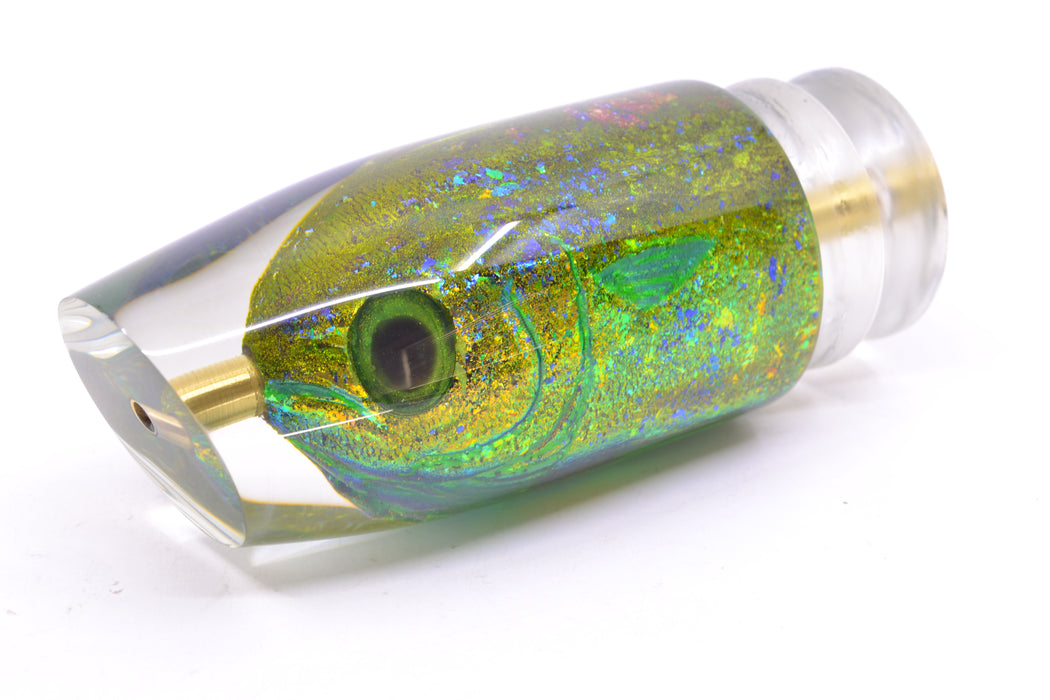 Joe Yee by KEGZ-Niiyama Collab Green-Gold Mahi Fish Head #3 Super Plunger 14" 7.2oz
