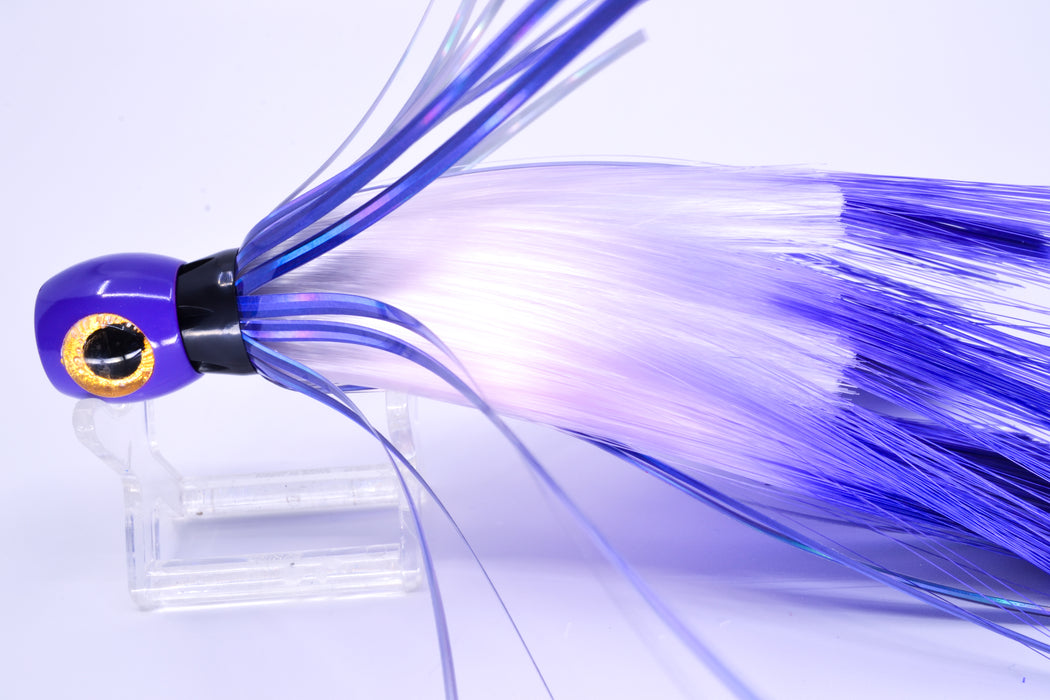 Iland Lures White-Black-Purple Flash Hair Purple Head Sea Star 6.75" 1.5oz SS706PLF-PLC