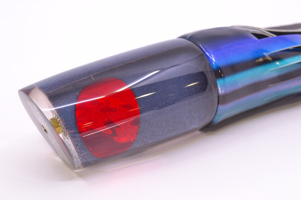 Koya Lures Dark Gray Rainbow JP Large Lunger 14" 10oz Fire Tailz Vinyl Skipjack GZE