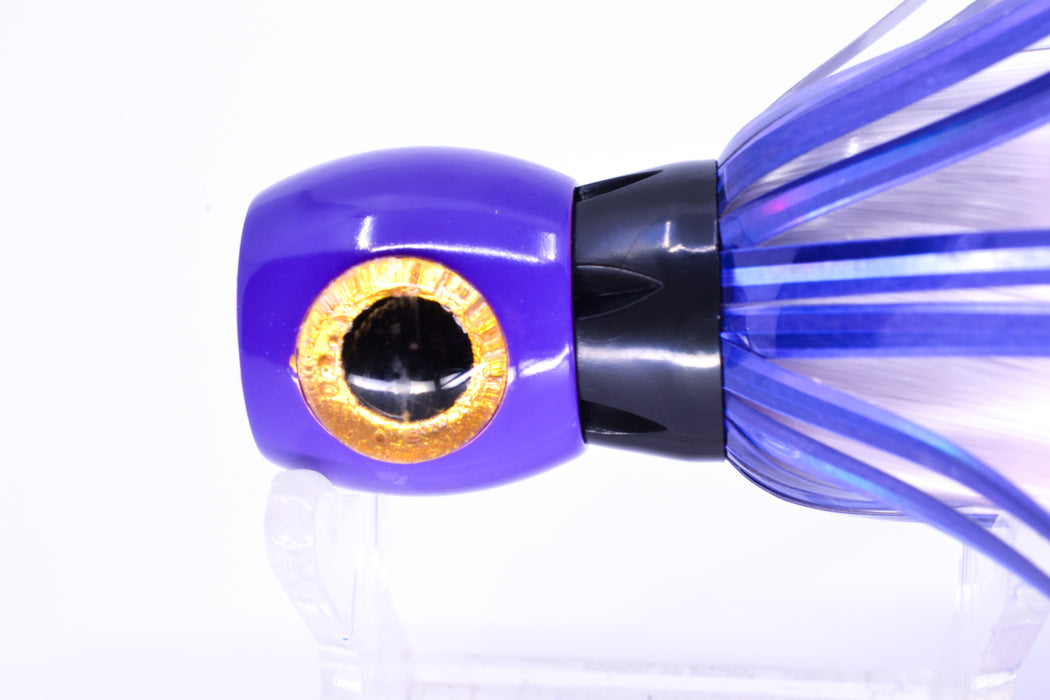 Iland Lures White-Black-Purple Flash Hair Purple Head Sea Star 6.75" 1.5oz SS706PLF-PLC