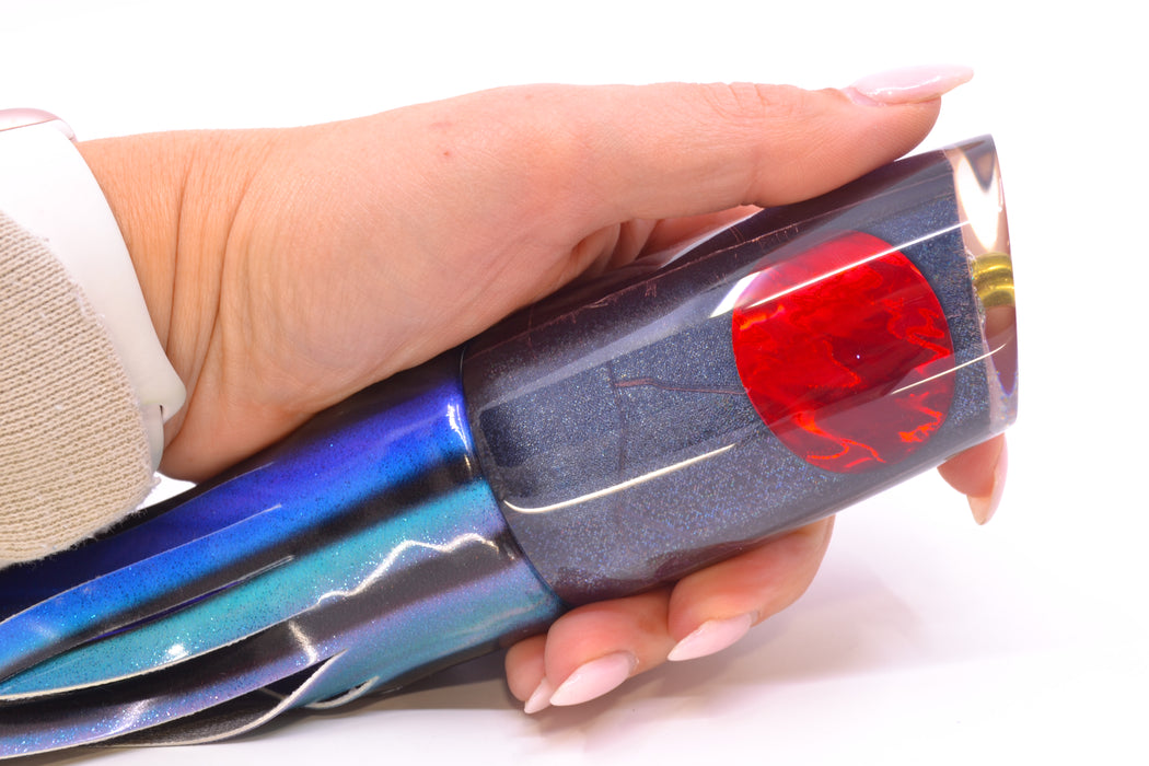 Koya Lures Dark Gray Rainbow JP Large Lunger 14" 10oz Fire Tailz Vinyl Skipjack GZE