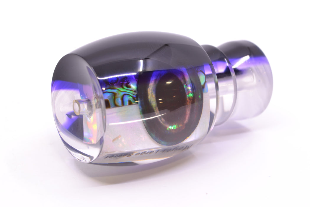Moyes Lures Skipjack Paua-MOP Black-Purple Back Taxi Eyes Large Secret 12" 3oz GZE