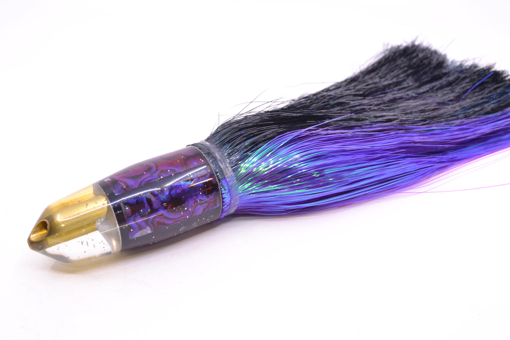 Tanigawa Lures Purple Paua 2-Hole Bullet 9"+ 8.5oz Strobez Black-Purple/Ice Blue