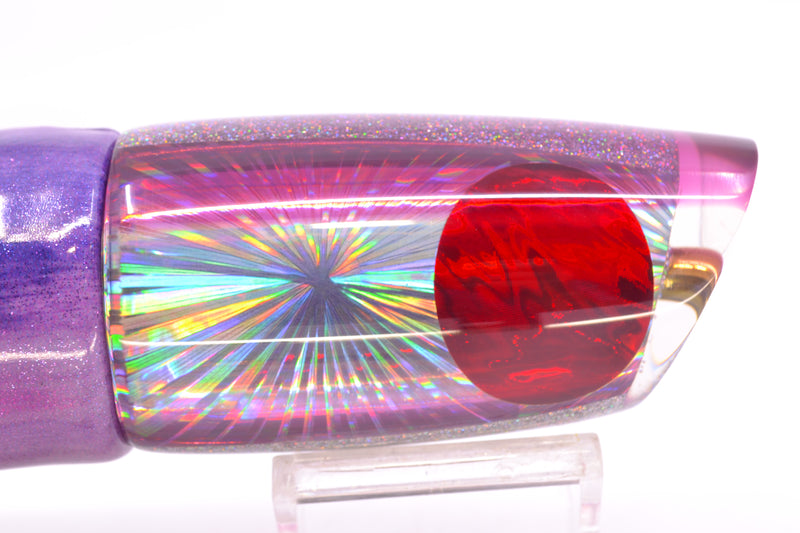 Koya Lures Silver Starburst Purple Back Red Eyes Medium Poi Dog 14" 10oz FT Vinyl