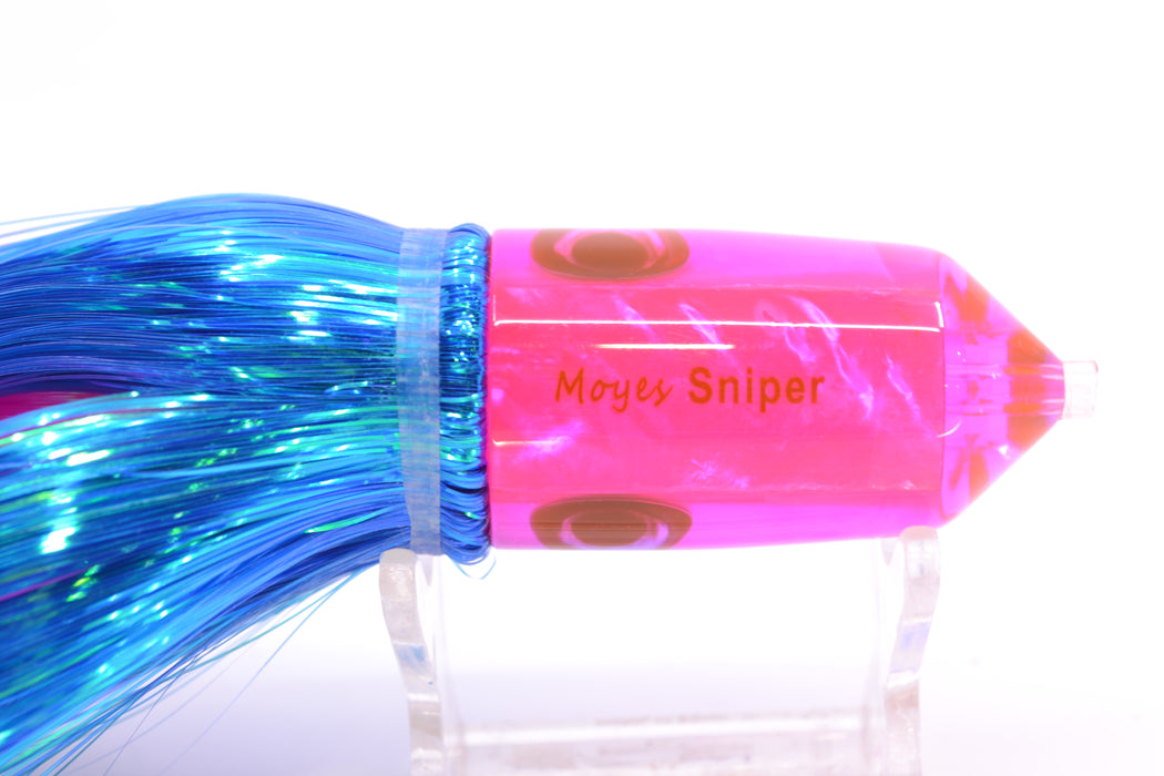 Moyes Lures Pink MOP Blue Back 2-Hole Small Sniper Jet 9" 5.7oz Strobez Blue/Pink GZE