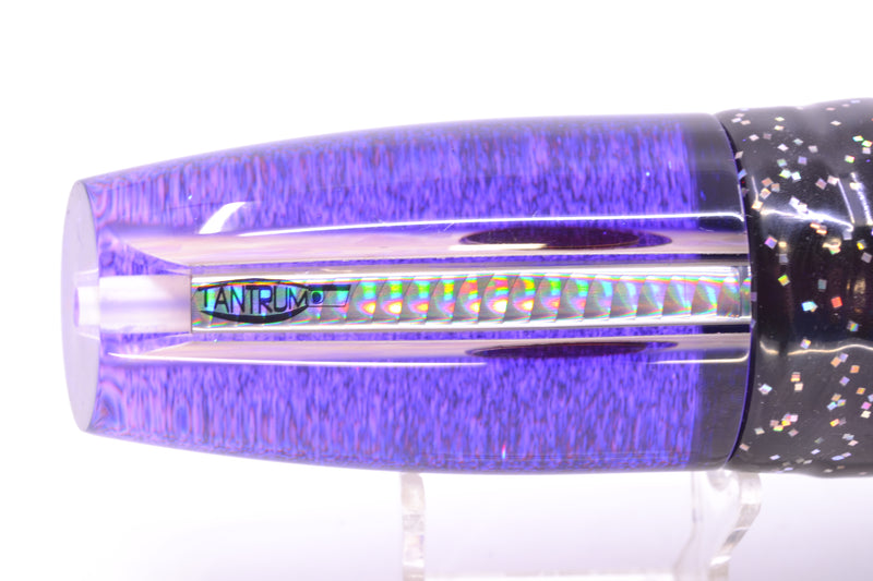 TANTRUM Lures White MOP Purple Back XL Plunger 14" 12oz Skirted Black/Purple