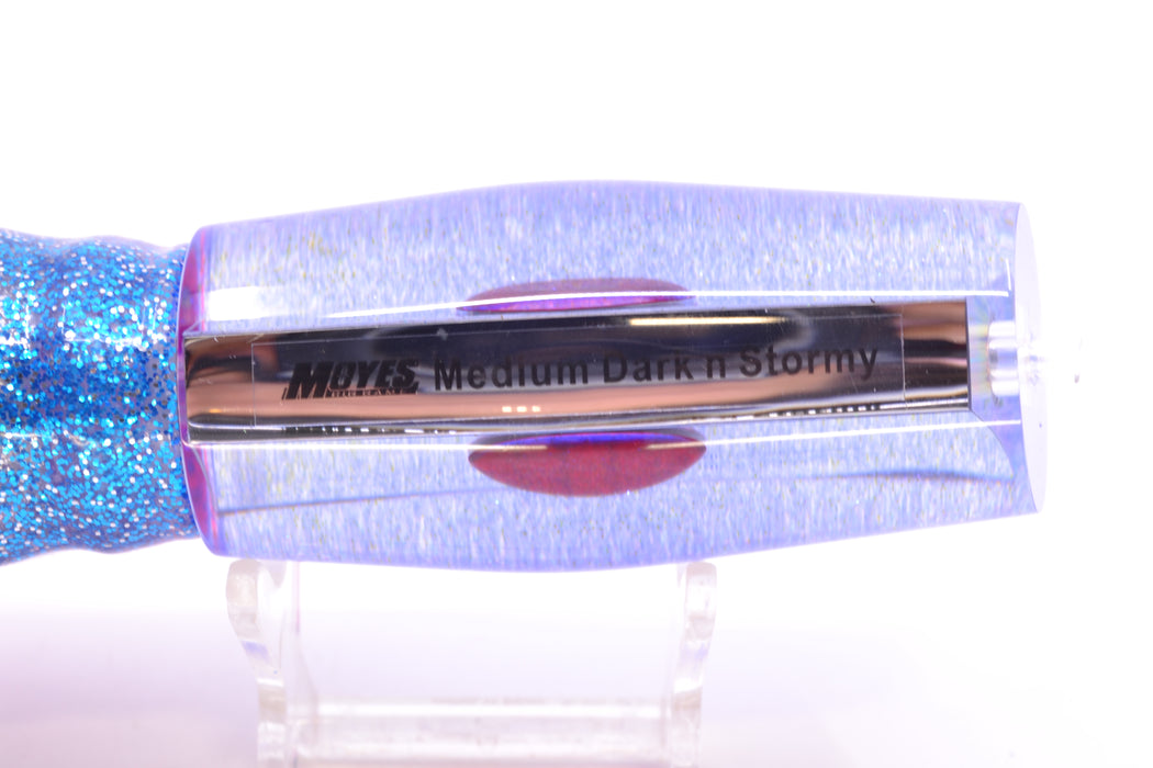Moyes Lures Mirrored Blue Back Medium Dark-N-Stormy 12" 8.5oz Skirted Pink-Blue