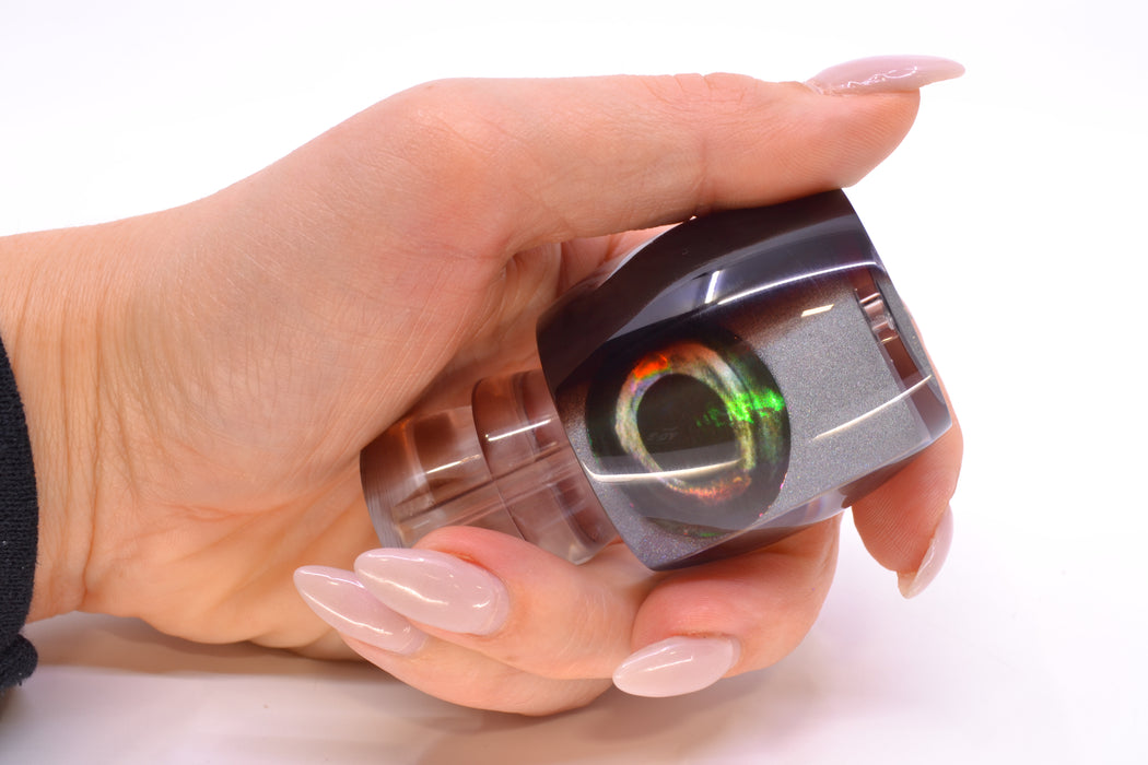 Moyes Lures Silver Pearl Root Beer Back Taxi Eyes Large Secret 12" 3oz GZE