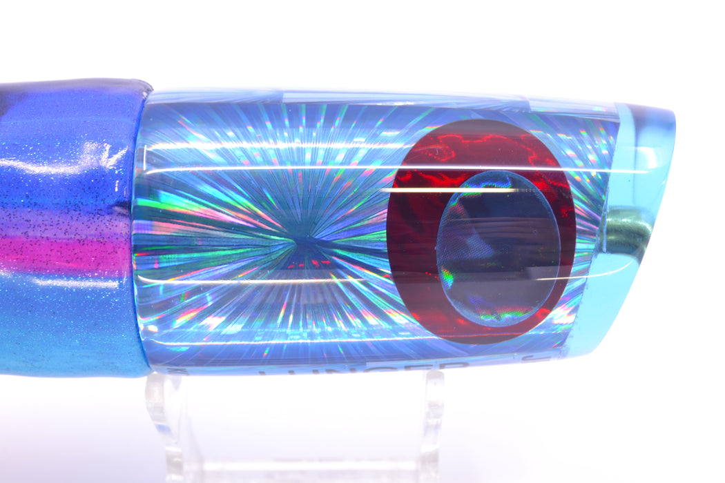 Koya Lures Blue Rainbow Starburst JP Large Lunger 14" 10oz Fire Tailz Vinyl Blue Dream GZE