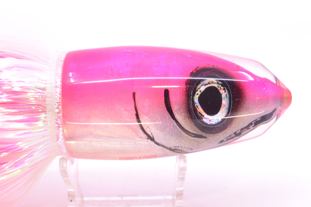 Tsutomu Lures Pink-White Fish Head Benchmark Bullet 12" 8oz EZ Flash Pinky