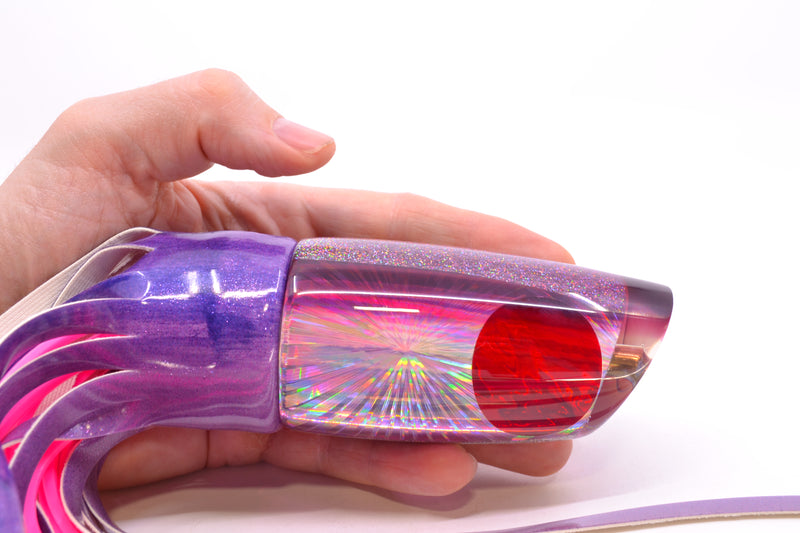 Koya Lures Silver Starburst Purple Back Red Eyes Medium Poi Dog 14" 10oz FT Vinyl