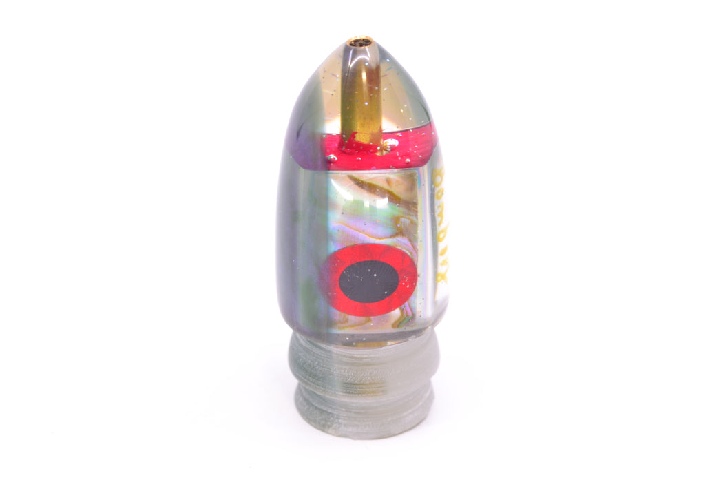 Bomboy Lures White Abalone Green Back Black-Red Eyes Baby Bomb 9" 2.8oz