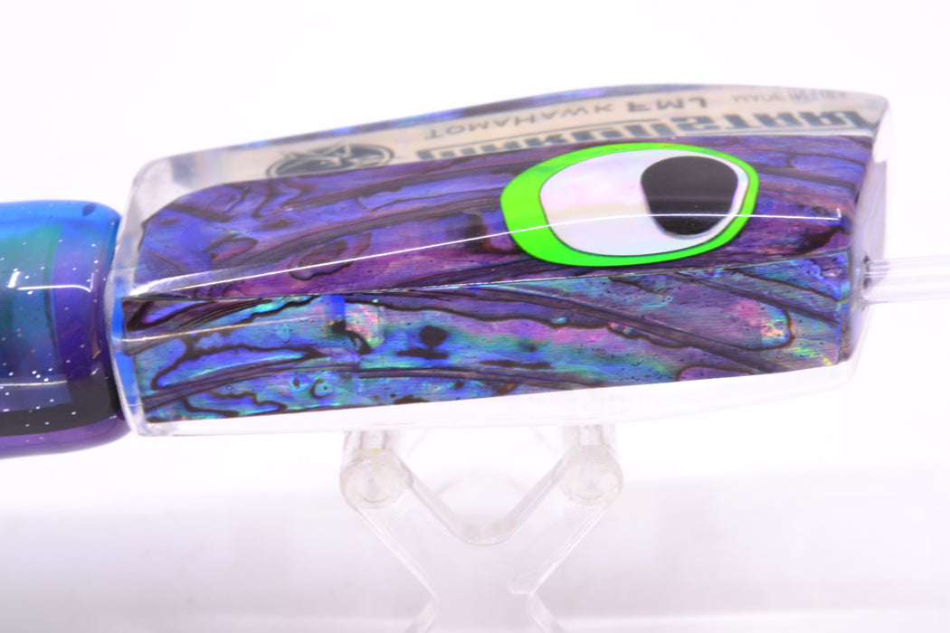 Marlinstar Purple Paua Shell Lead Medium Tomahawk FMJ 9"+ 11.4oz Skirted Purple-Blue GZE