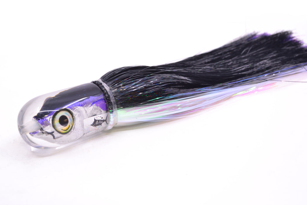Aloha Lures Black-Purple Back Purple Fins Magic Malolo 9" 4oz Strobez Black-White