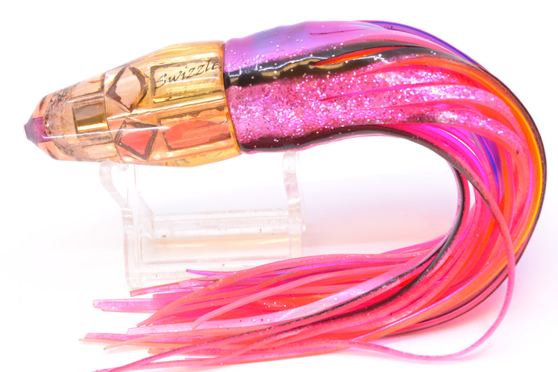Aloha Lures RARE Gold Mirrored Swizzle Bullet 9" 4.8oz Skirted Purple-Black-Pink New Pre-Owned