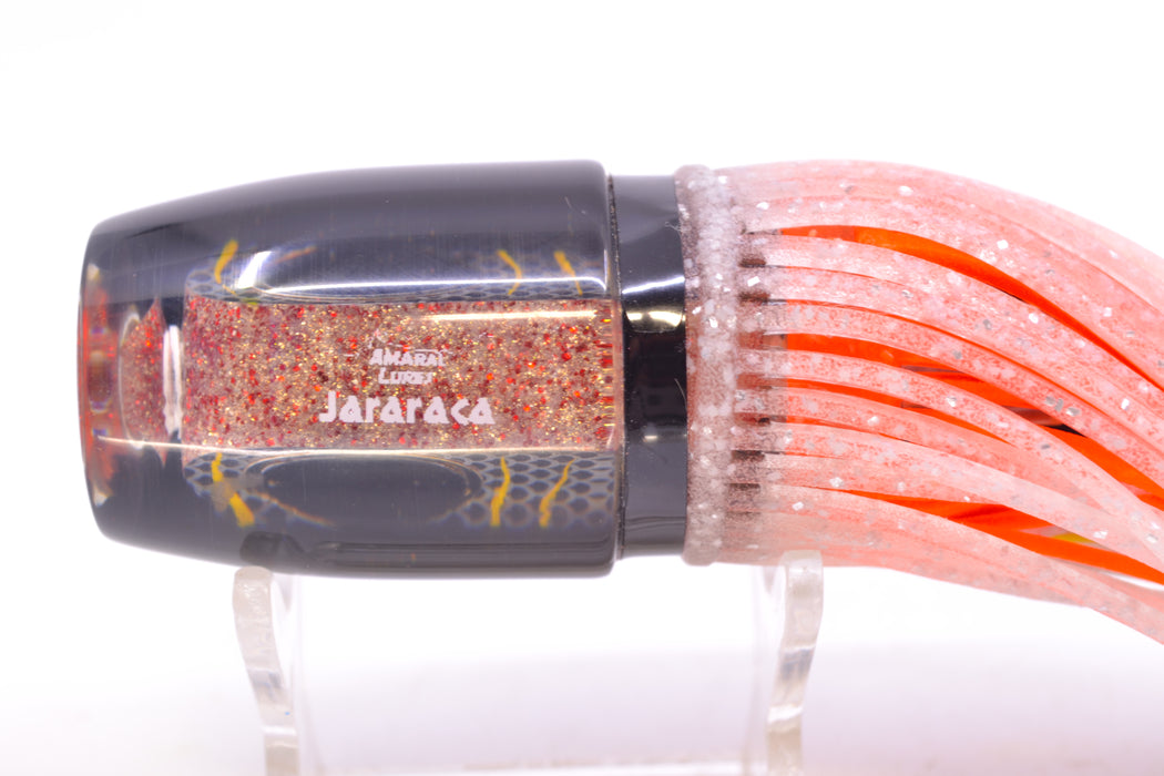 Amaral Lures Red-Gold Pearl Rainbow Scale Yellow Stripes Black Back Jararaca 12" 4oz