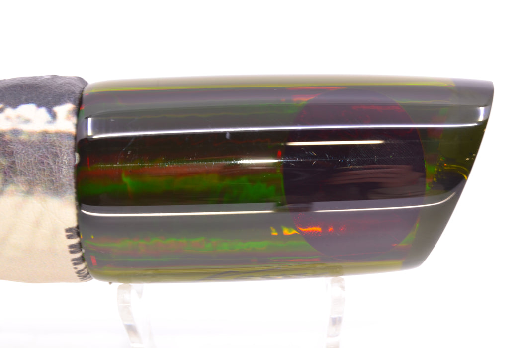 Koya Lures Smoke Rainbow Red Eyes Large 614 14" 9oz ALV Vinyl Black Ballyhoo