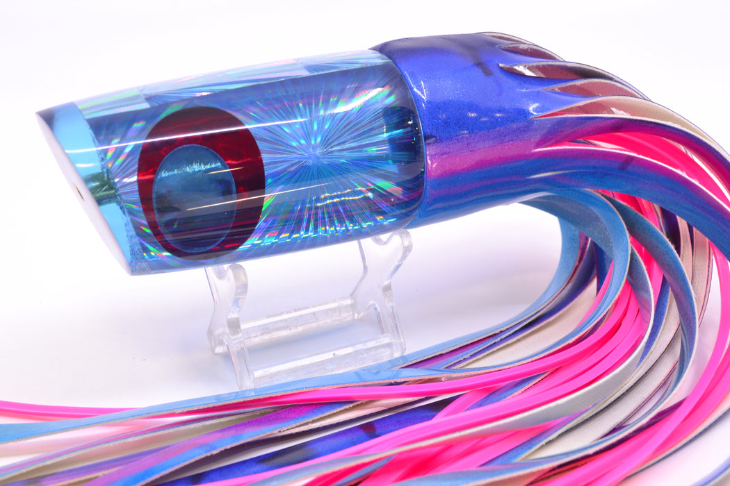 Koya Lures Blue Rainbow Starburst JP Large Lunger 14" 10oz Fire Tailz Vinyl Blue Dream GZE