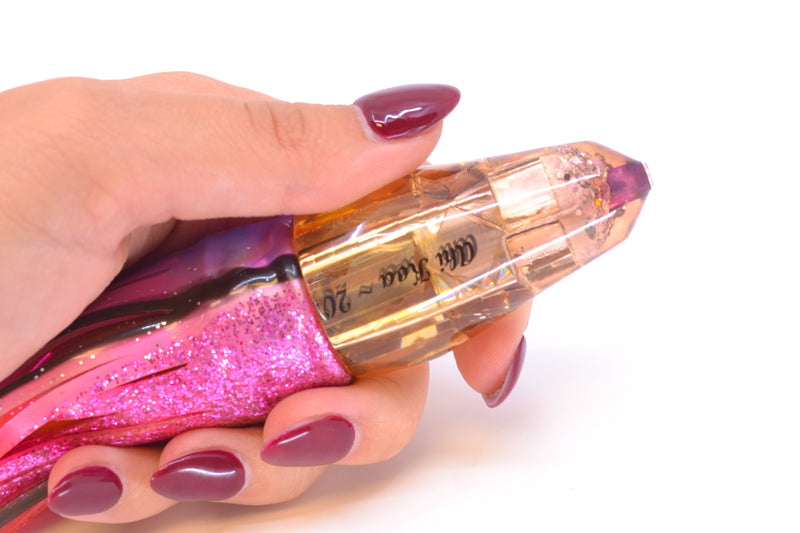 Aloha Lures RARE Gold Mirrored Swizzle Bullet 9" 4.8oz Skirted Purple-Black-Pink New Pre-Owned
