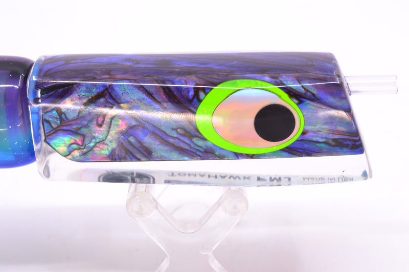 Marlinstar Purple Paua Shell Lead Medium Tomahawk FMJ 9"+ 11.4oz Skirted Purple-Blue