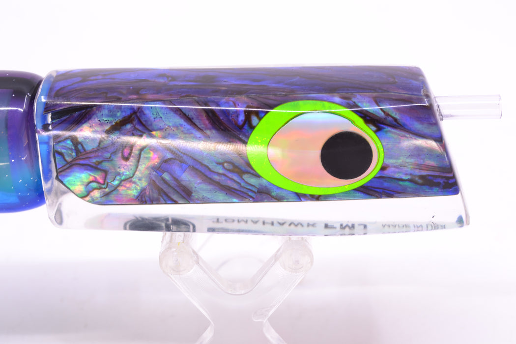 Marlinstar Purple Paua Shell Lead Medium Tomahawk FMJ 9"+ 11.4oz Skirted Purple-Blue GZE