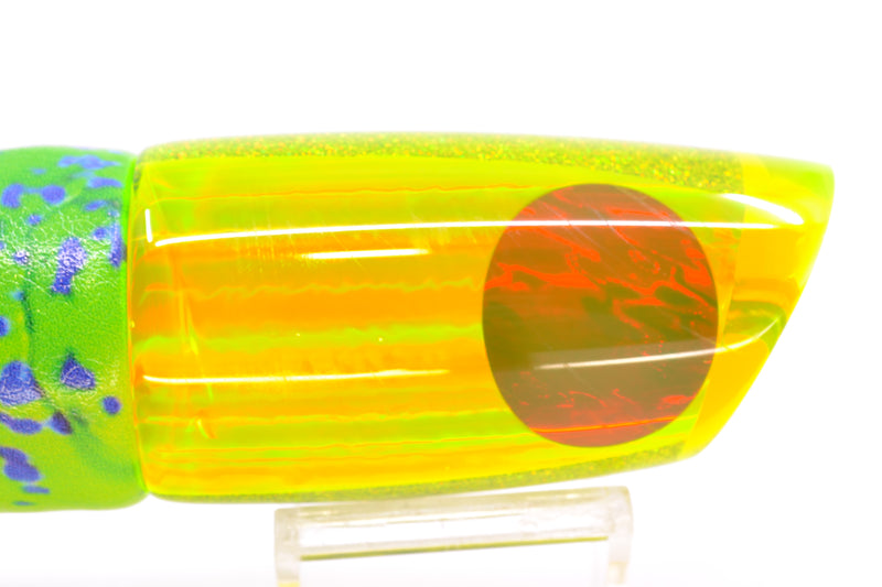 Koya Lures Chartreuse Rainbow Red Eyes Medium Poi Dog 14" 10oz ALV Vinyl Mahi