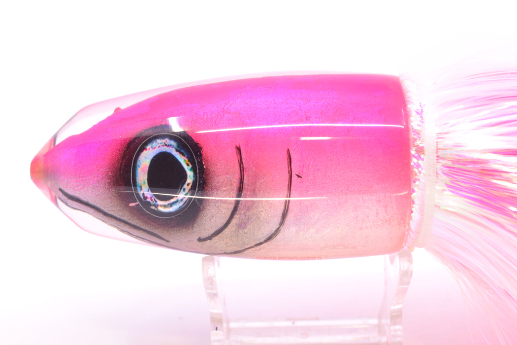 Tsutomu Lures Pink-White Fish Head Benchmark Bullet 12" 8oz EZ Flash Pinky