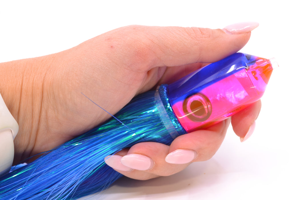 Moyes Lures Pink MOP Blue Back 2-Hole Small Sniper Jet 9" 5.7oz Strobez Blue/Pink GZE